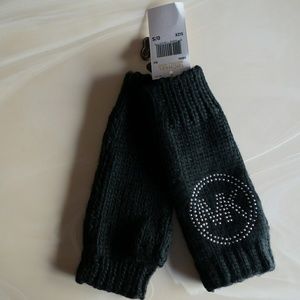 Michael Kors Black Knit Fingerless Gloves NWT